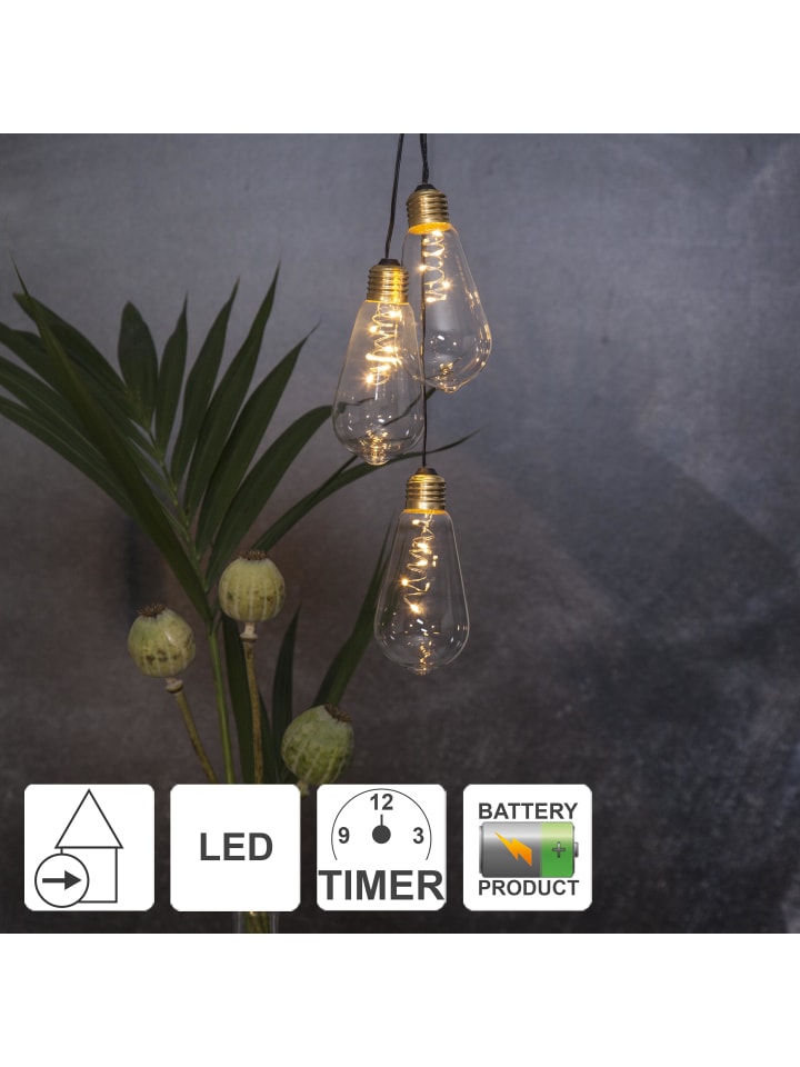 STAR Trading LED Hängeleuchte ,Glow', Batterien und Timer, Leuchtdraht, klar, 13cm günstig kaufen onesize