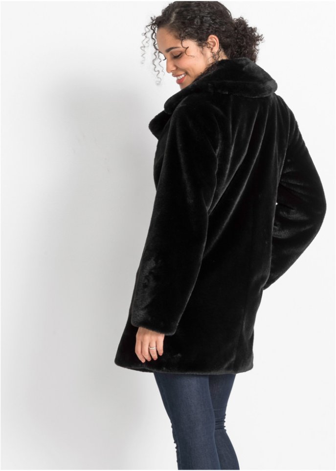 Kuschel-Longjacke aus Fellimitat