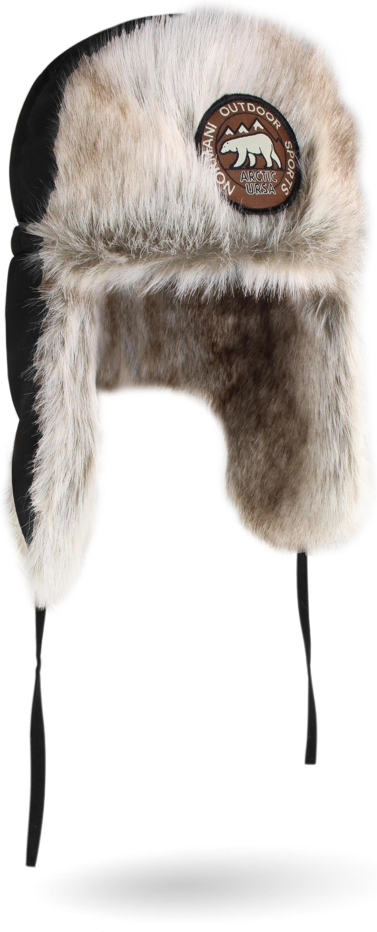 normani Fellimitatmützen Fellmütze Arctic Ursa Wintermütze Winterkappe Tschapka mit Ohren- und Nackenwärmer