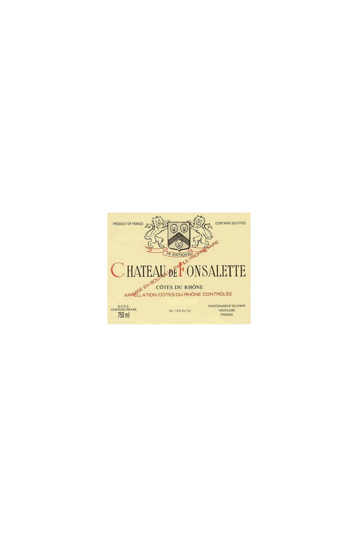 Château De Fonsalette 2008, Côtes du Rhone