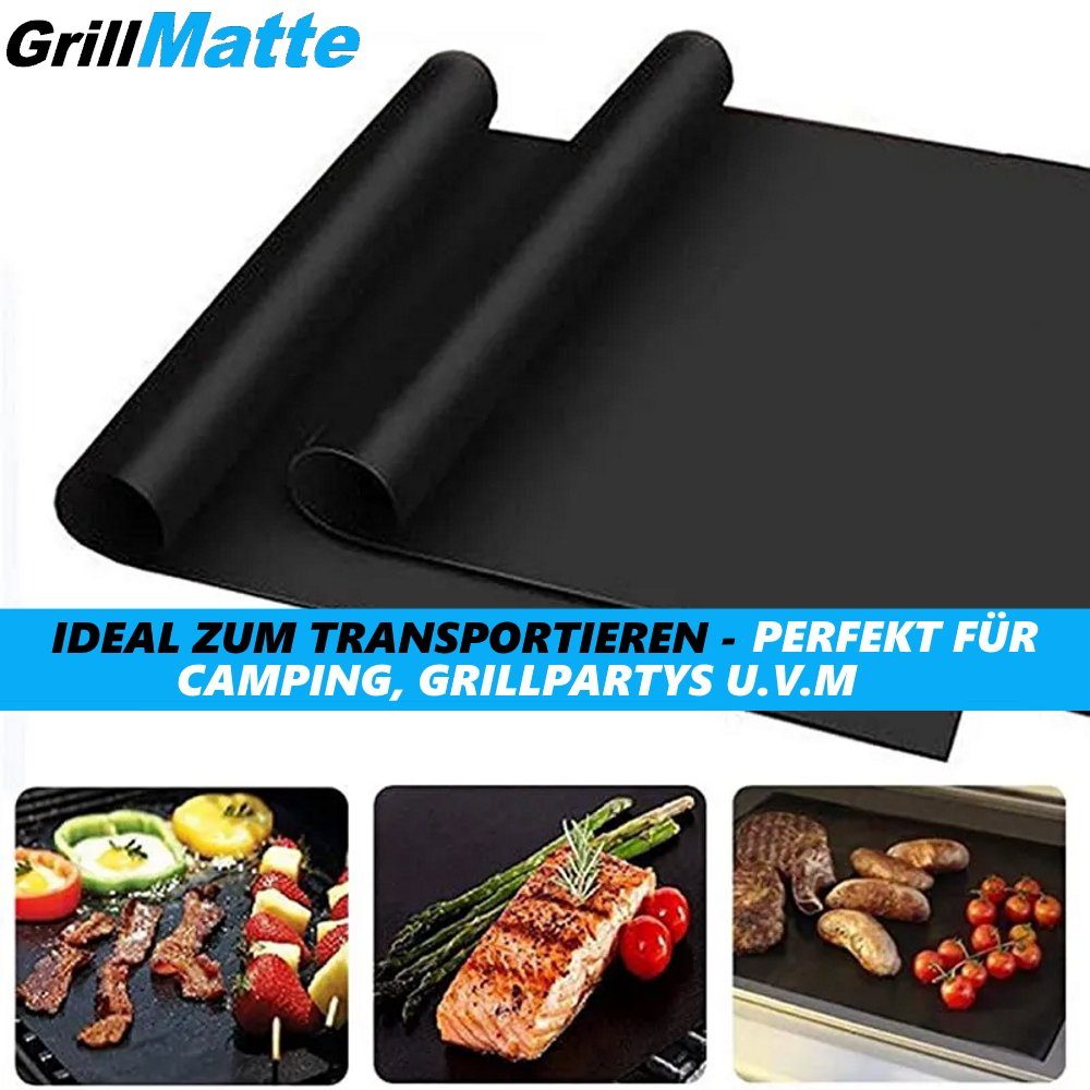 MAVURA Backmatte GrillMatte BBQ Grillmatte Grillen Backoffen Matte Antihaft, (Grillunterlage Backofenmatte Backmatte Ausrollmatte), Dauerbackfolie Backfolie Gasgrill Holzkohle [2er Set]