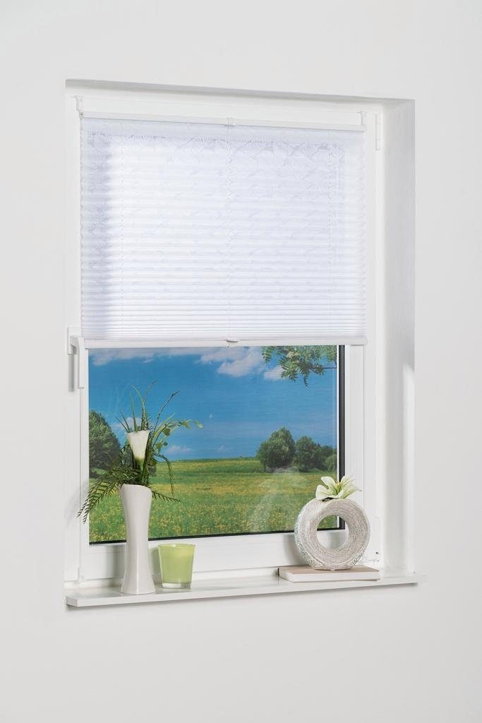 Plissee Capri, K-HOME, Lichtschutz, ohne Bohren, Klemmfix, Ausbrennerstoff