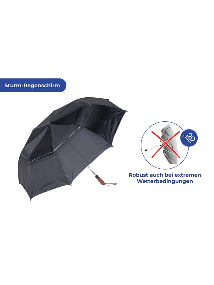 Maximex Sturm-Regenschirm Kyrill , Sturm-Regenschirm Mod. Kyrill in Schwarz günstig kaufen onesize