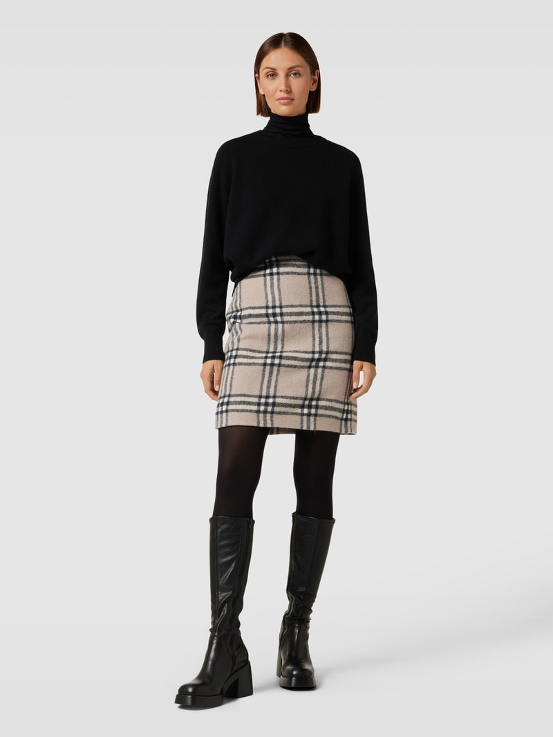Minirock mit Tartan-Karo in camel