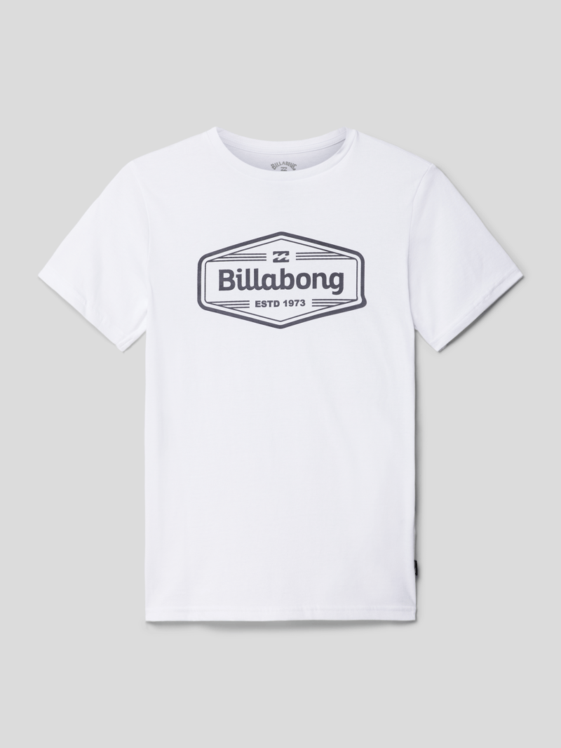 T-Shirt mit Label-Print in weiß