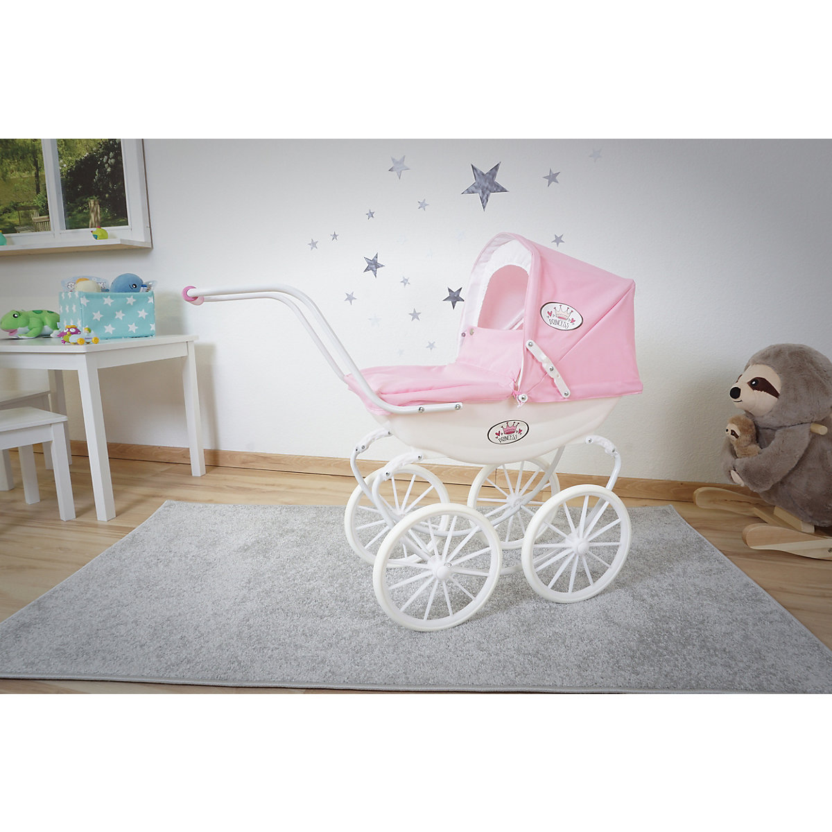 Puppenwagen Classic pram - rose/white/princess
