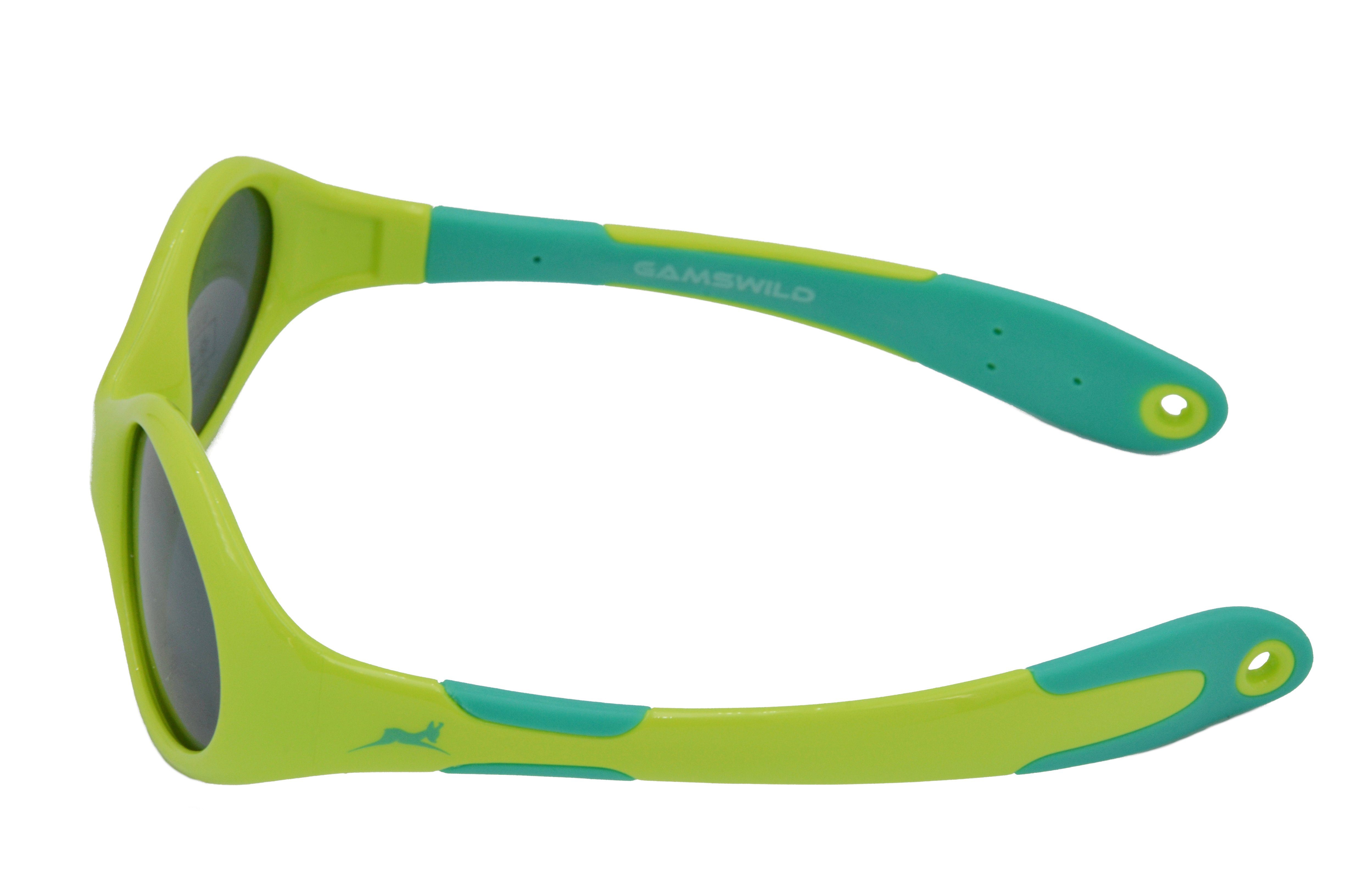 Gamswild Sonnenbrille WK5716 GAMSKIDS Babybrille 0-3 Jahre Kleinkindbrille Mädchen Jungen kids Unisex, blau-orange, rosa-pink, grün symmetrische Form - sitzt immer richtig herum