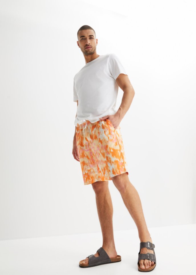 Strand-Bermuda aus recyceltem Polyester, Regular Fit