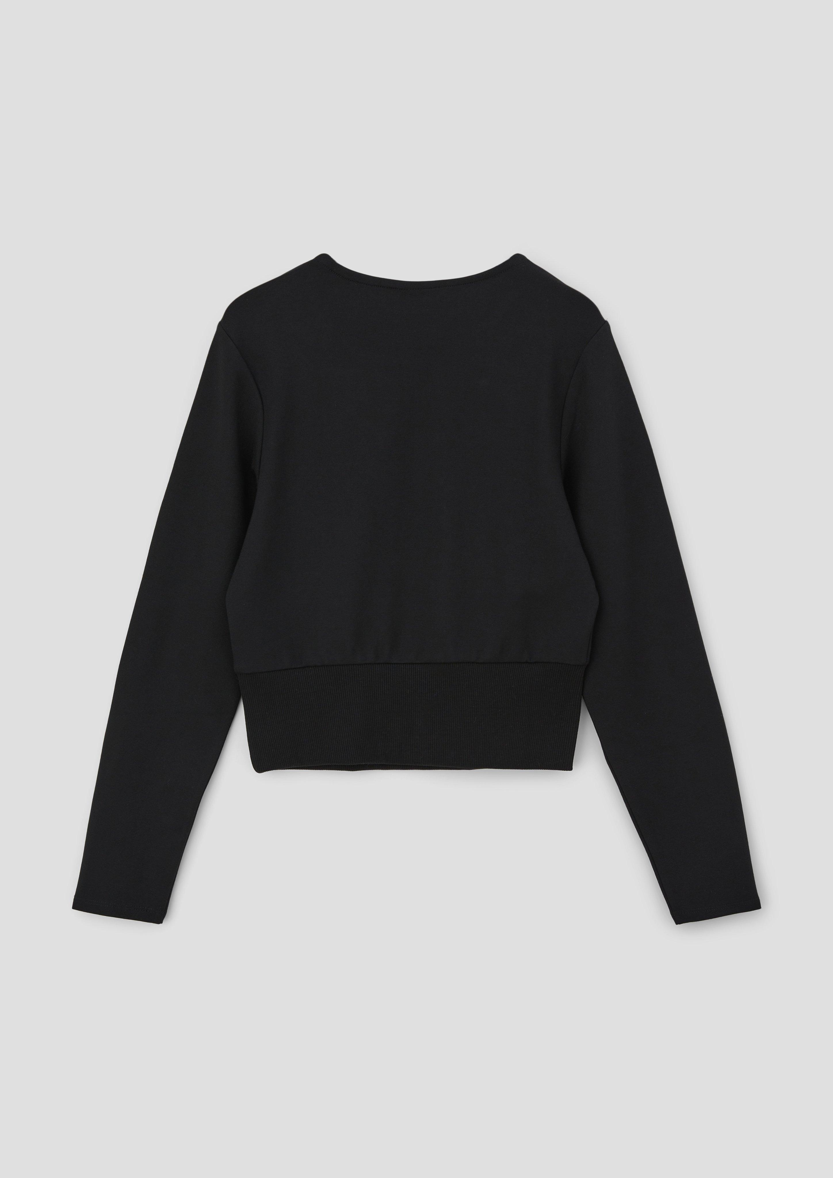 Verkürztes Longsleeve mit Rippeinsatz  2133796-9999