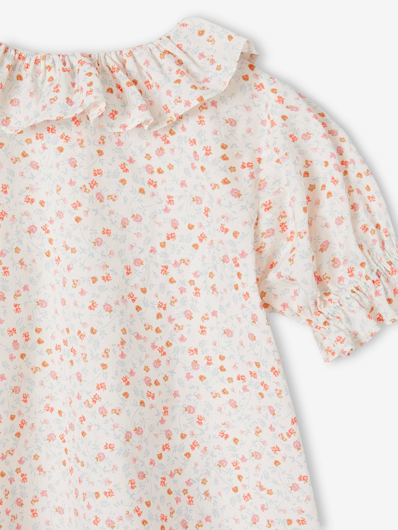 Vertbaudet Mädchen Musselinbluse mit Kragen - koralle