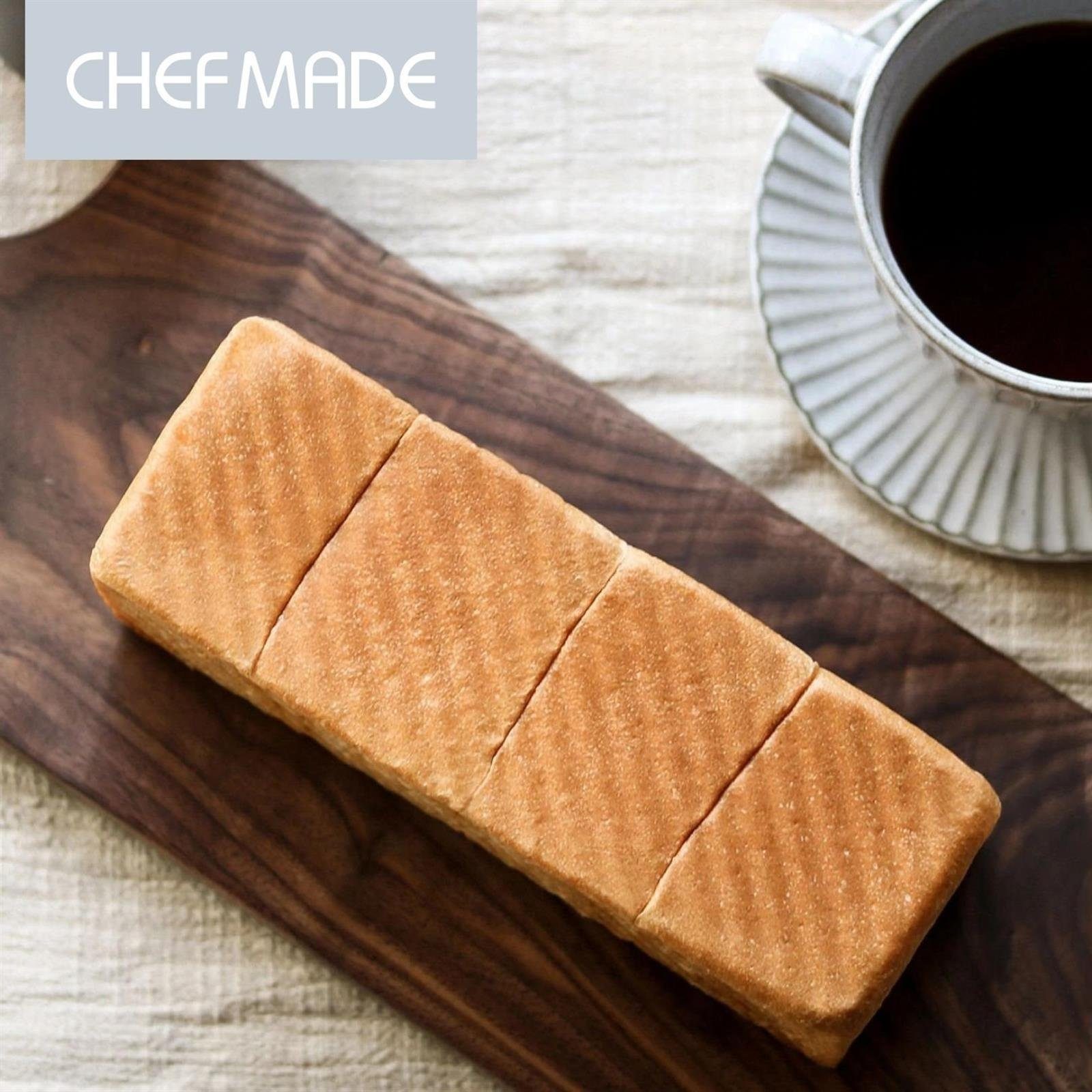 Chefmade Brotbackform Backform, (CHEFMADE, 22cm Toastbrot Backform mit Deckel, 223x87x77mm, Champagnergold, antihaft- & silikonbeschichtet, Buttertoastform, Kastenbrot-Form, Toastbackform, Brotbackform, loaf pan, Karbonstahl 2-tlg), Brotbackform mit