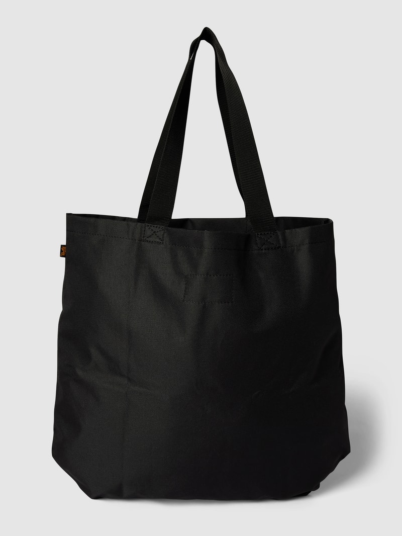 Tote Bag mit Label-Patch Modell 'LABEL SHOPPING BAG' in schwarz