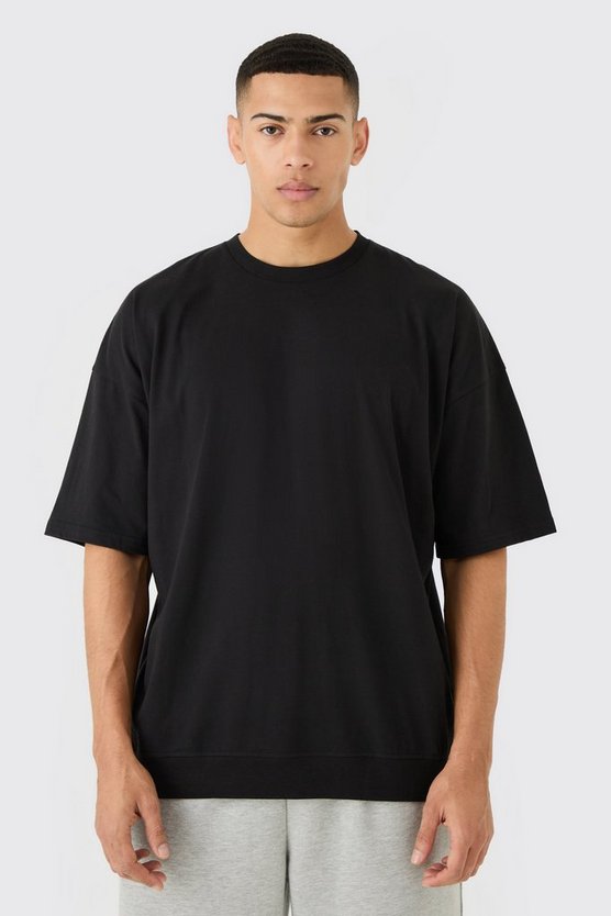 Oversize T-Shirt mit geripptem Saum