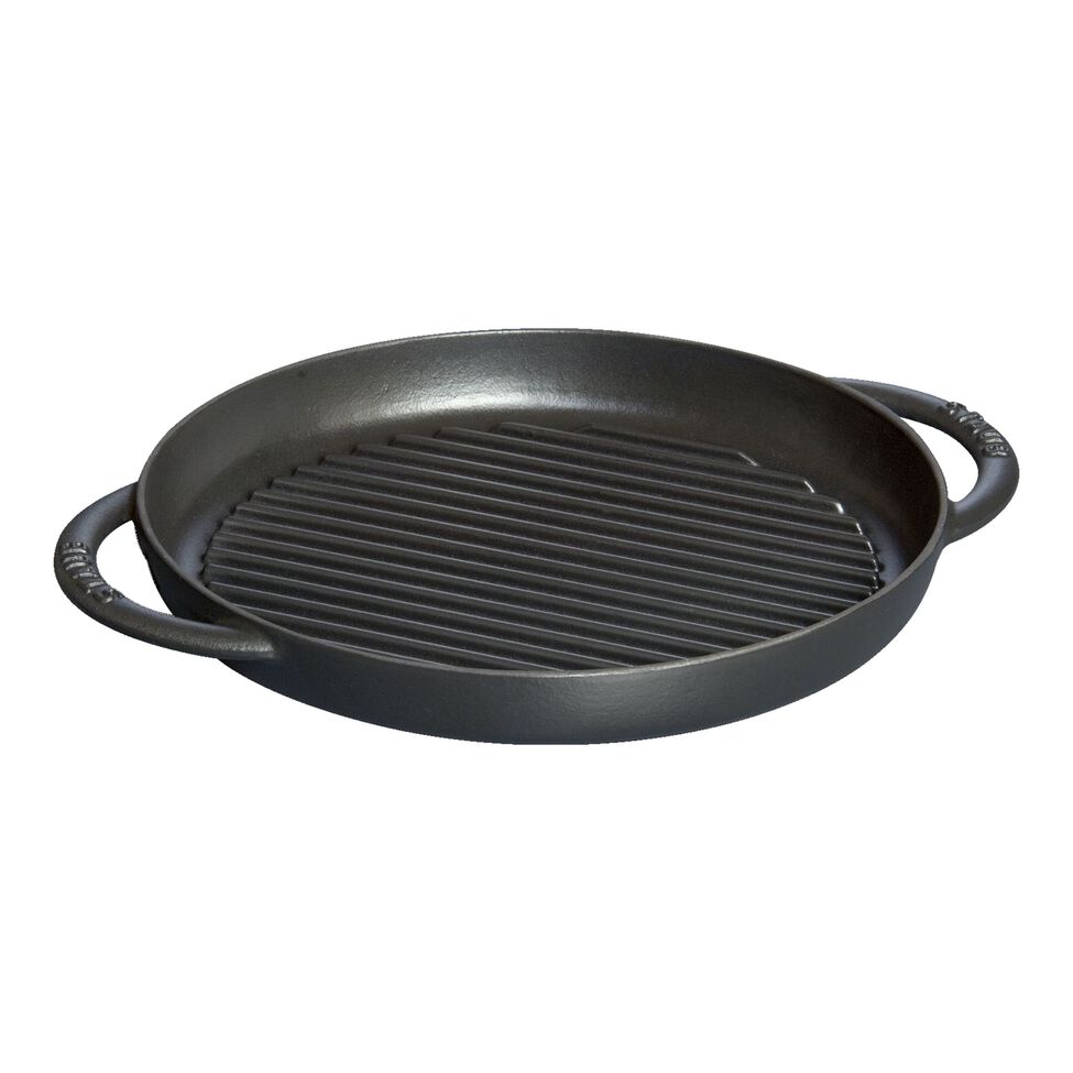 Pure Grill 26 cm, rund, Schwarz, Gusseisen