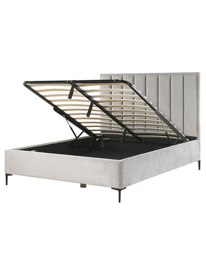 Beliani Schlafzimmer Set SEZANNE in Grau/Schwarz - (W) 170 x (H) 142  x (L) 215  cm günstig kaufen onesize