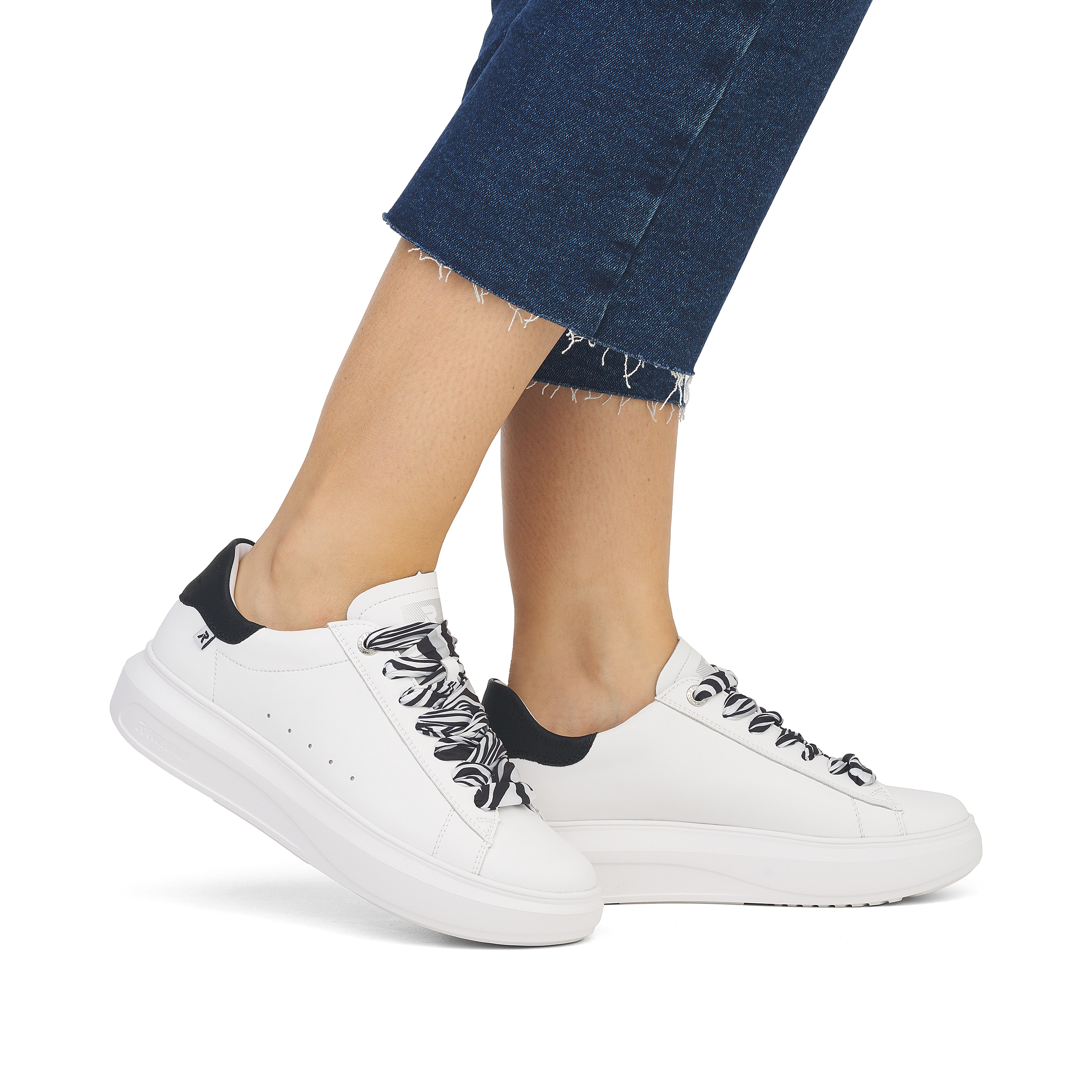 Rieker Damen Sneaker Low crystal-white deep-black
