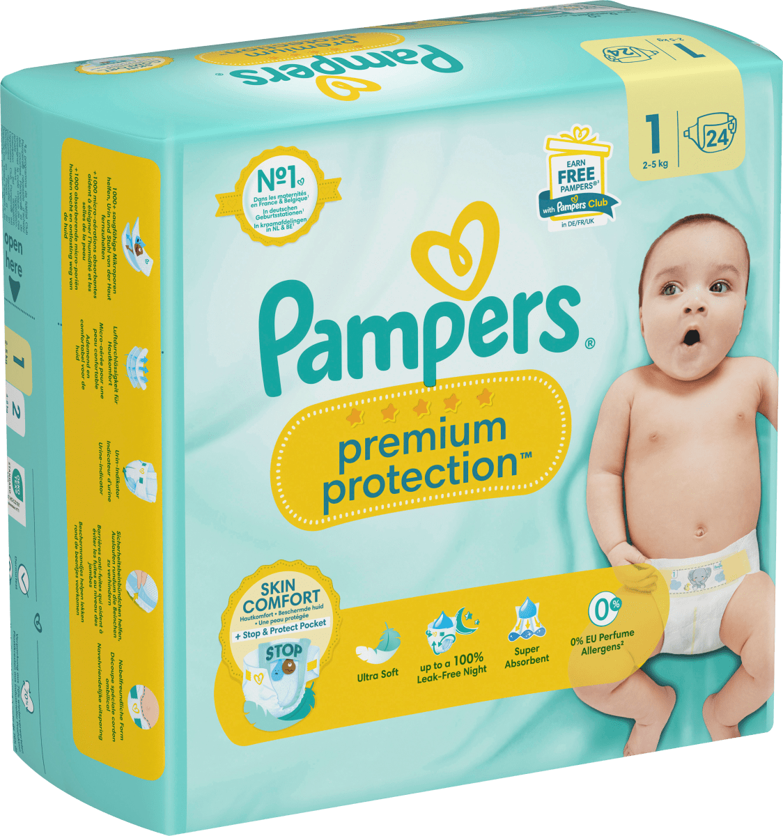 Windeln Premium Protection Gr. 1 Newborn (2-5 kg), 24 St