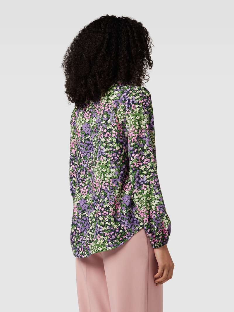 Bluse mit floralem Allover-Muster Modell 'Abelone' in flieder