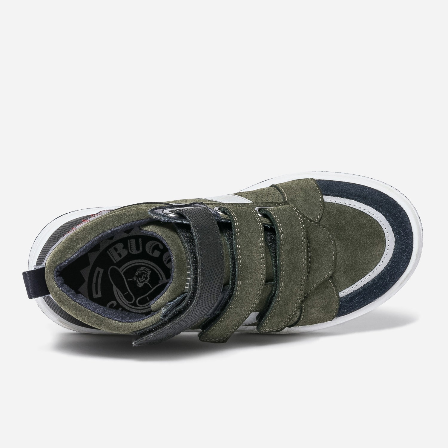 Basket kaki à double scratchs