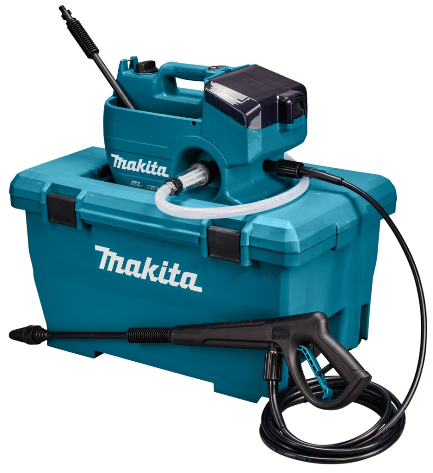 Makita DHW080ZK 2 x 18 voltų aukšto slėgio plovimo įrenginys be baterijų ir įkroviklio dėkle