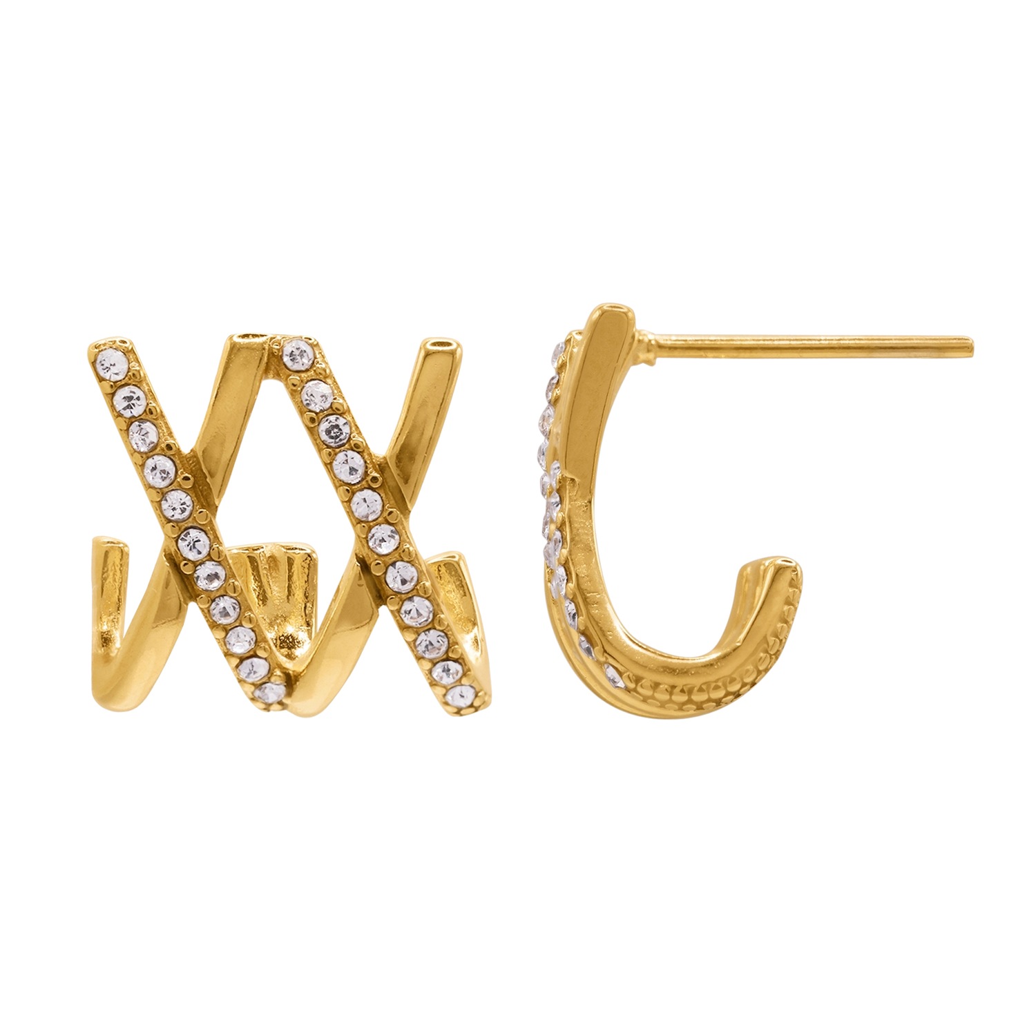 Boucles d'oreilles dorées Heideman Merete
