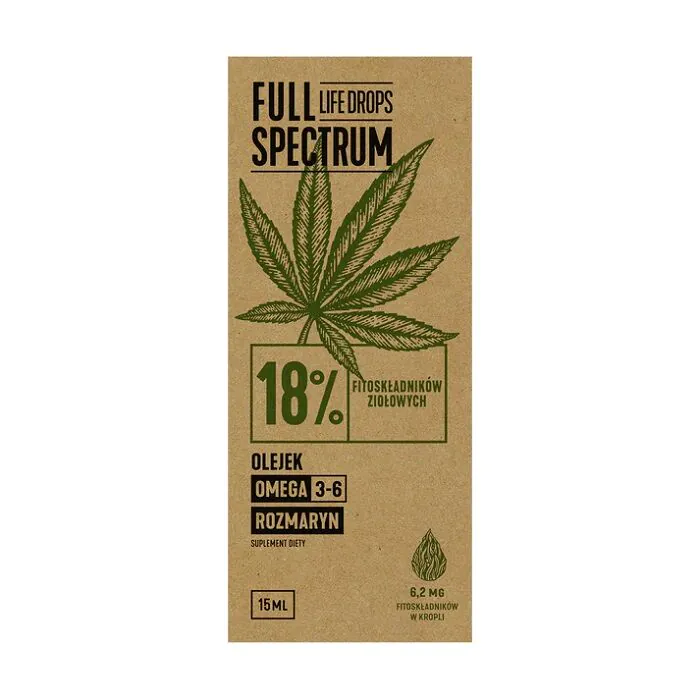Aceite de cáñamo con CBD de espectro completo + CBDa al 18%, 15 ml