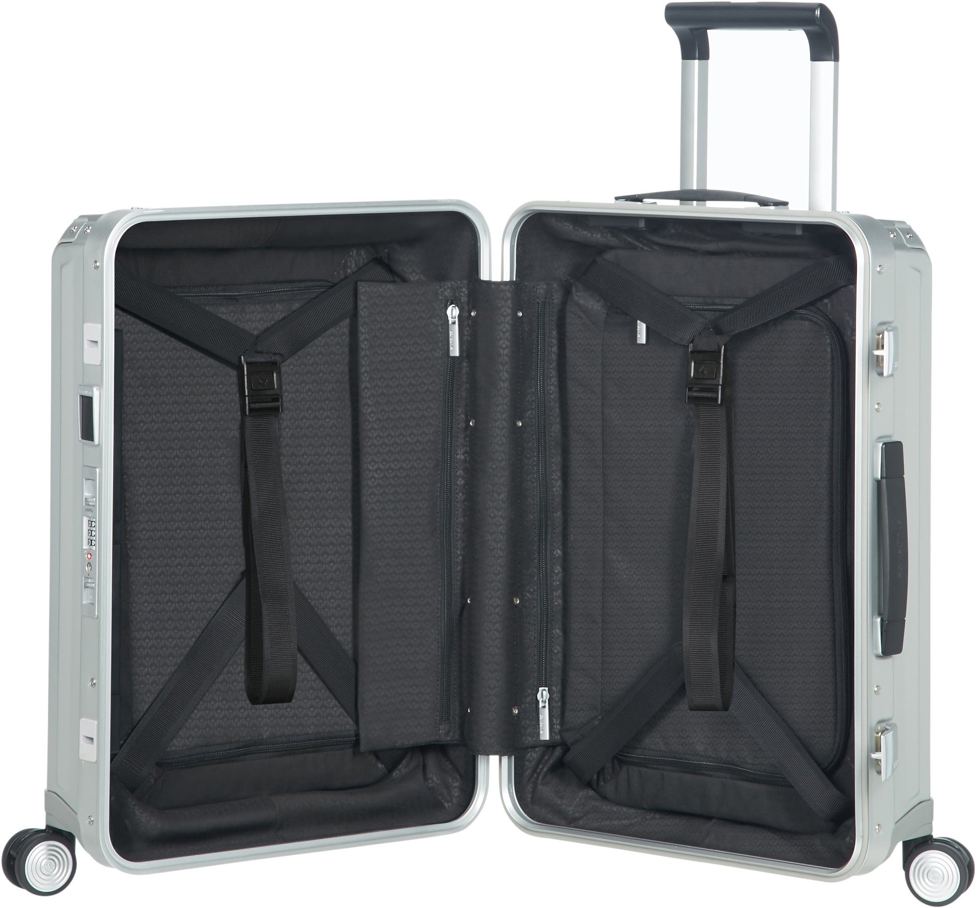 Samsonite Hartschalen-Trolley Lite-Box Alu, 55 cm, 4 Rollen, hergestellt aus Premium-Aluminium