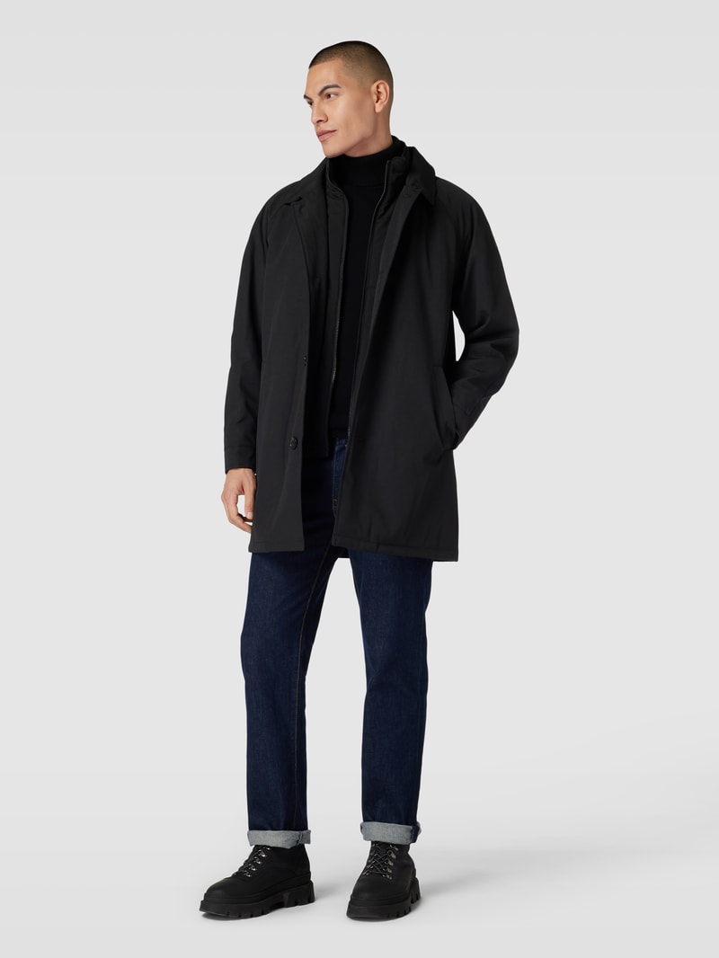 Mantel mit Kapuze in schwarz