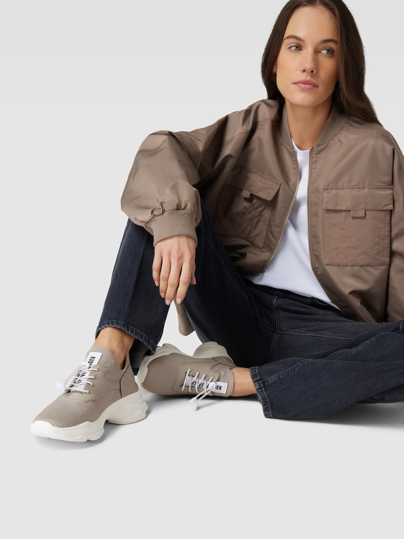 Sock-Sneaker mit Label-Patch Modell 'MATCH' in taupe
