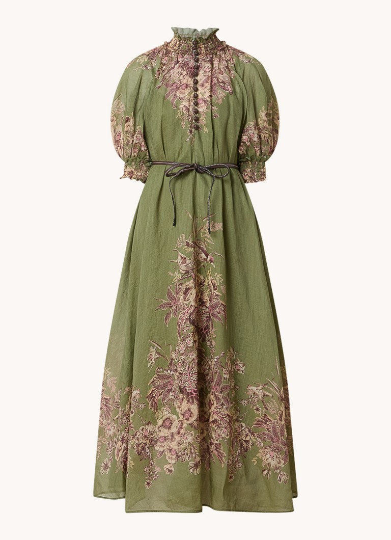Zimmermann maxi dress with tie belt and floral print