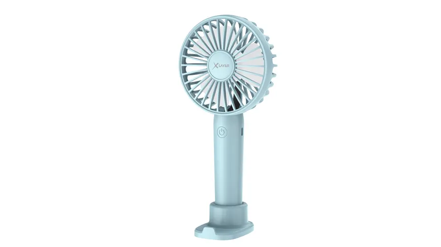 XLayer Tragbarer Handventilator mit Smartphone Halterung 1.200 mAh Blue
