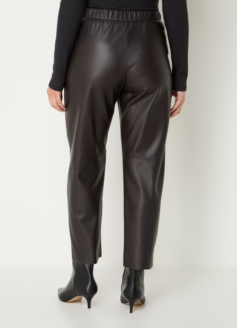 Pantaloni cropped a vita alta e affusolati in similpelle di Max & Co Creativo