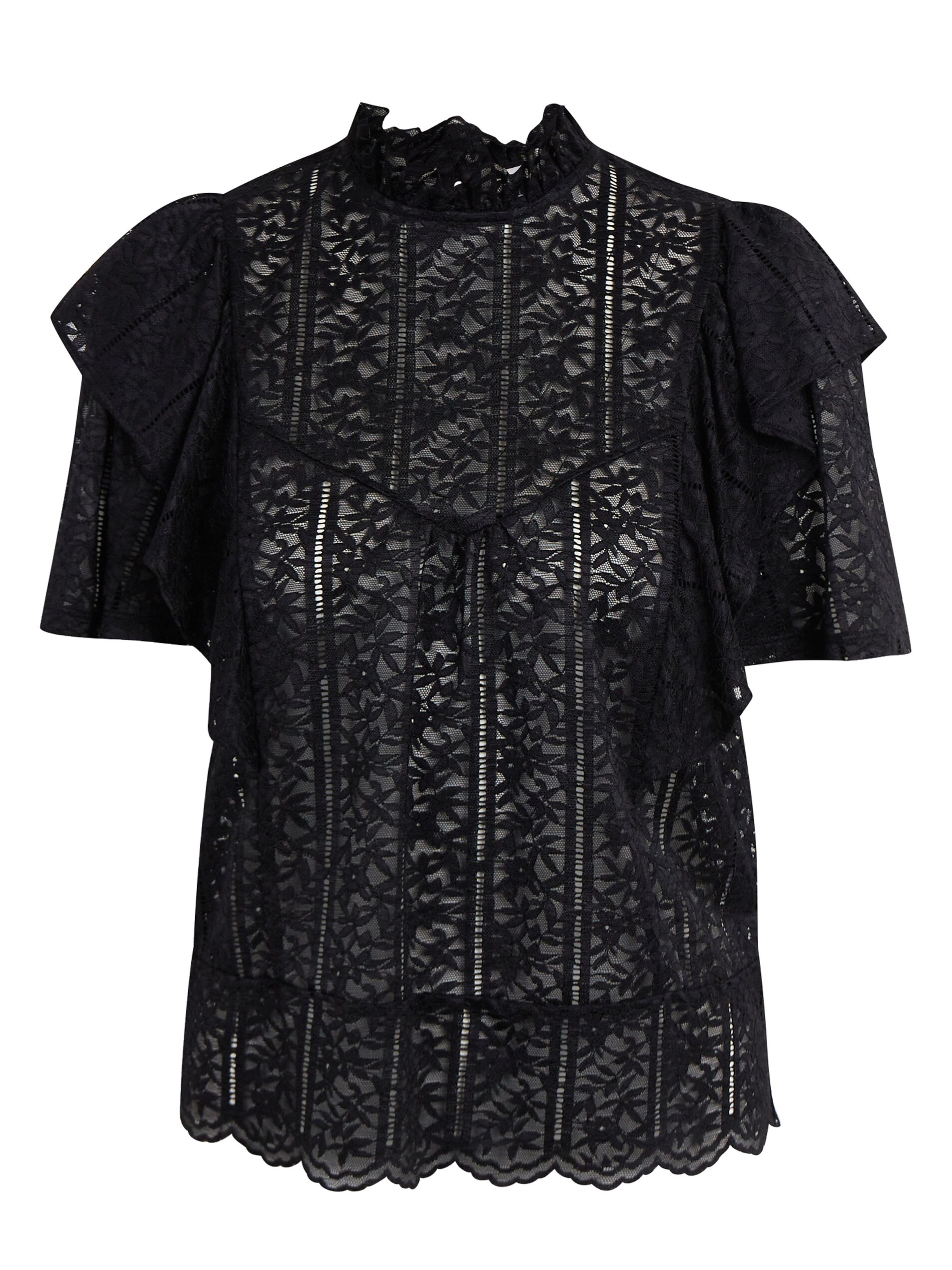 Schwarze Damen-Spitzenbluse ORSAY