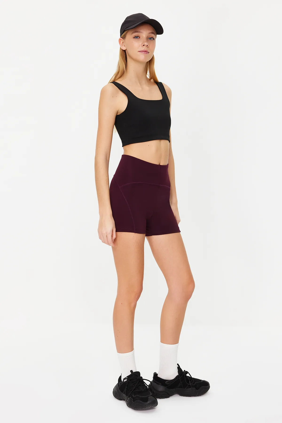 Trendyol Collection  Schwarz-Rudum 2er-Pack Restorer Strick-Sportshorts/kurze Leggings TWOSS21SR0698