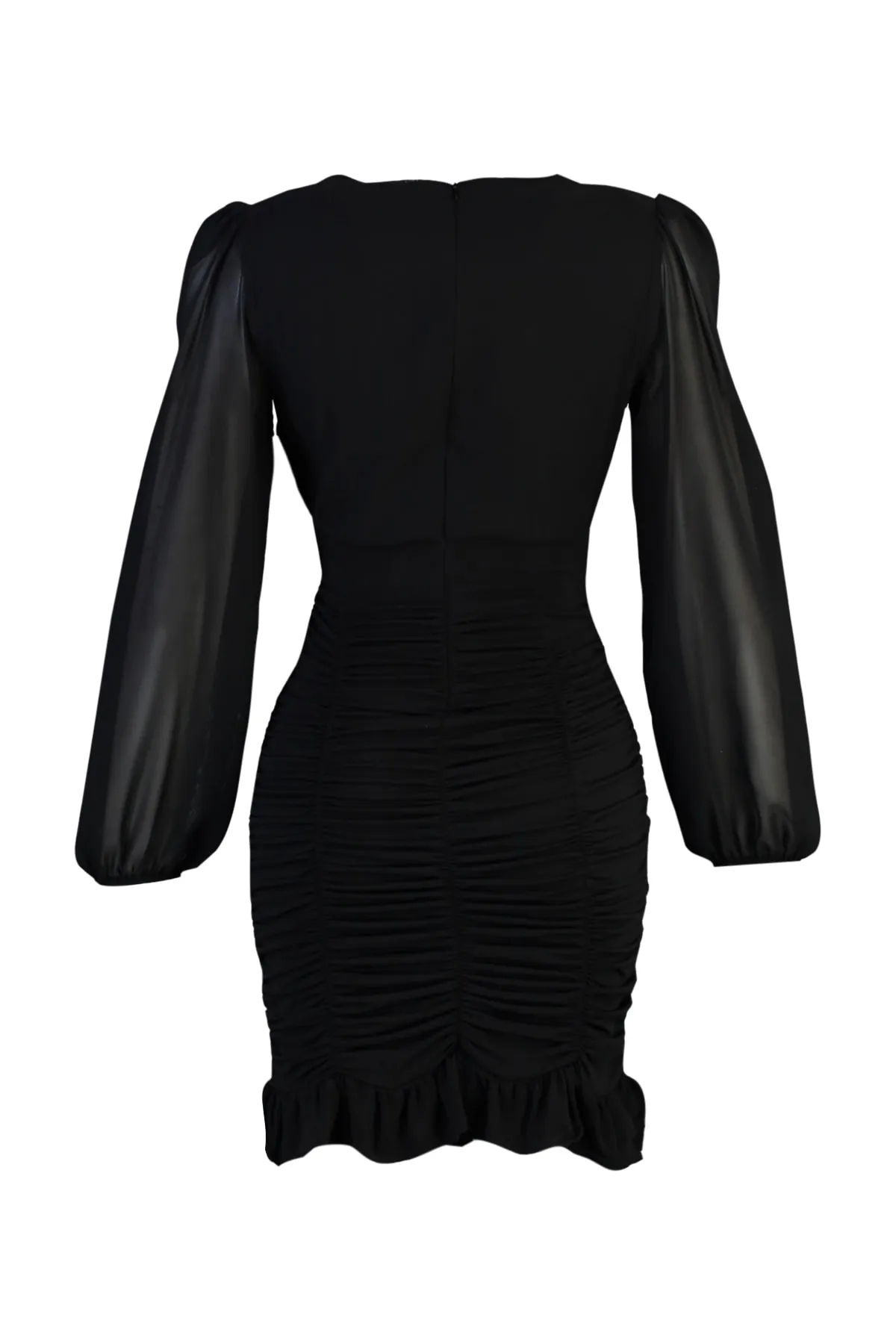 Trendyol Collection  Schwarzes, figurbetontes Webkleid mit Gimped-Effekt TWOAW23EL01044