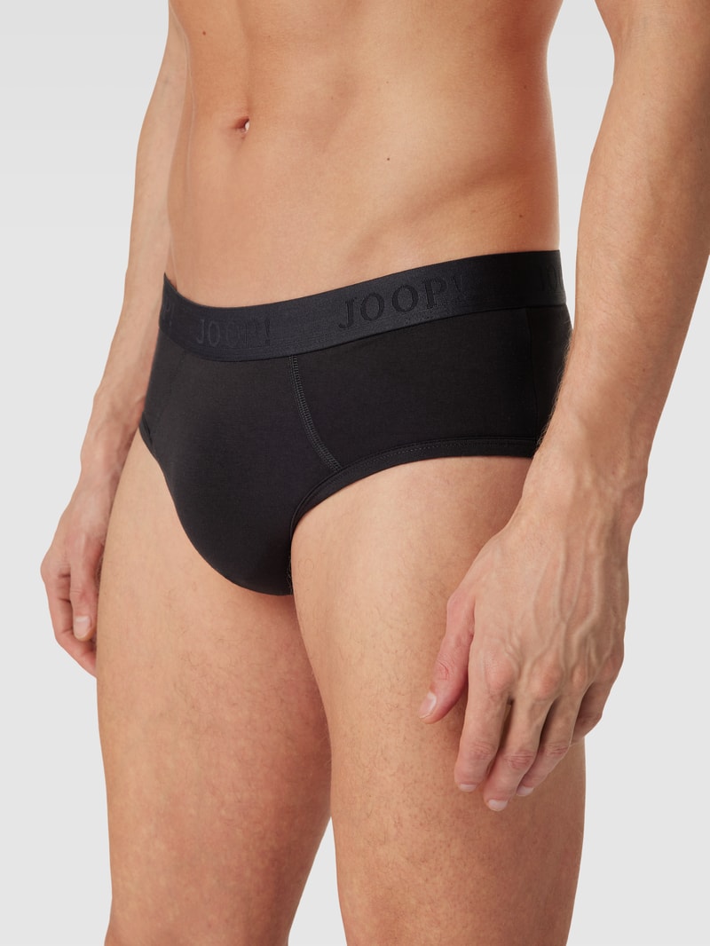 Slip mit elastischem Logo-Bund in schwarz
