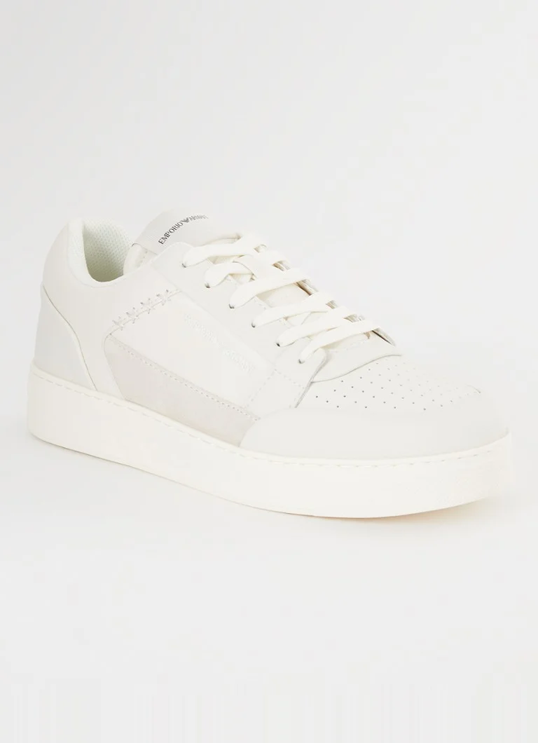 Sneakers Emporio Armani in pelle con dettagli in camoscio