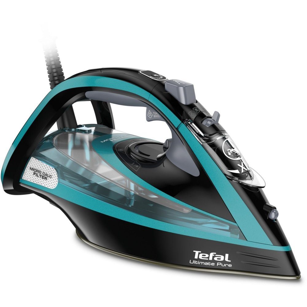 Tefal Dampfbügeleisen FV9844 Ultimate Pure - Dampfbügeleisen - schwarz/türkis, 3200 W