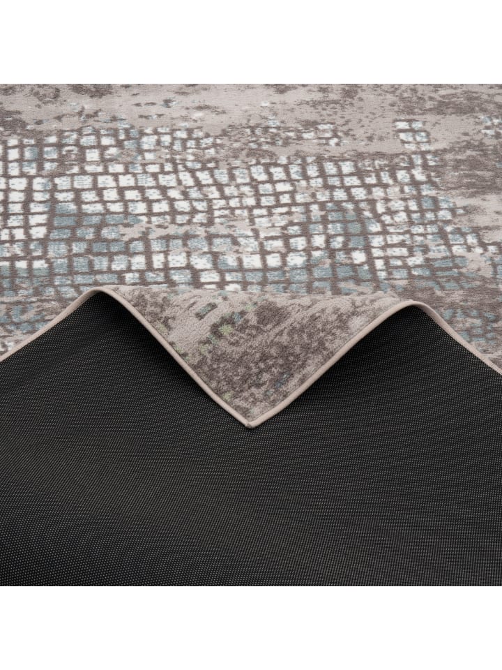 Pergamon Designer Teppich Tawira Vintage in Silber Blau günstig kaufen