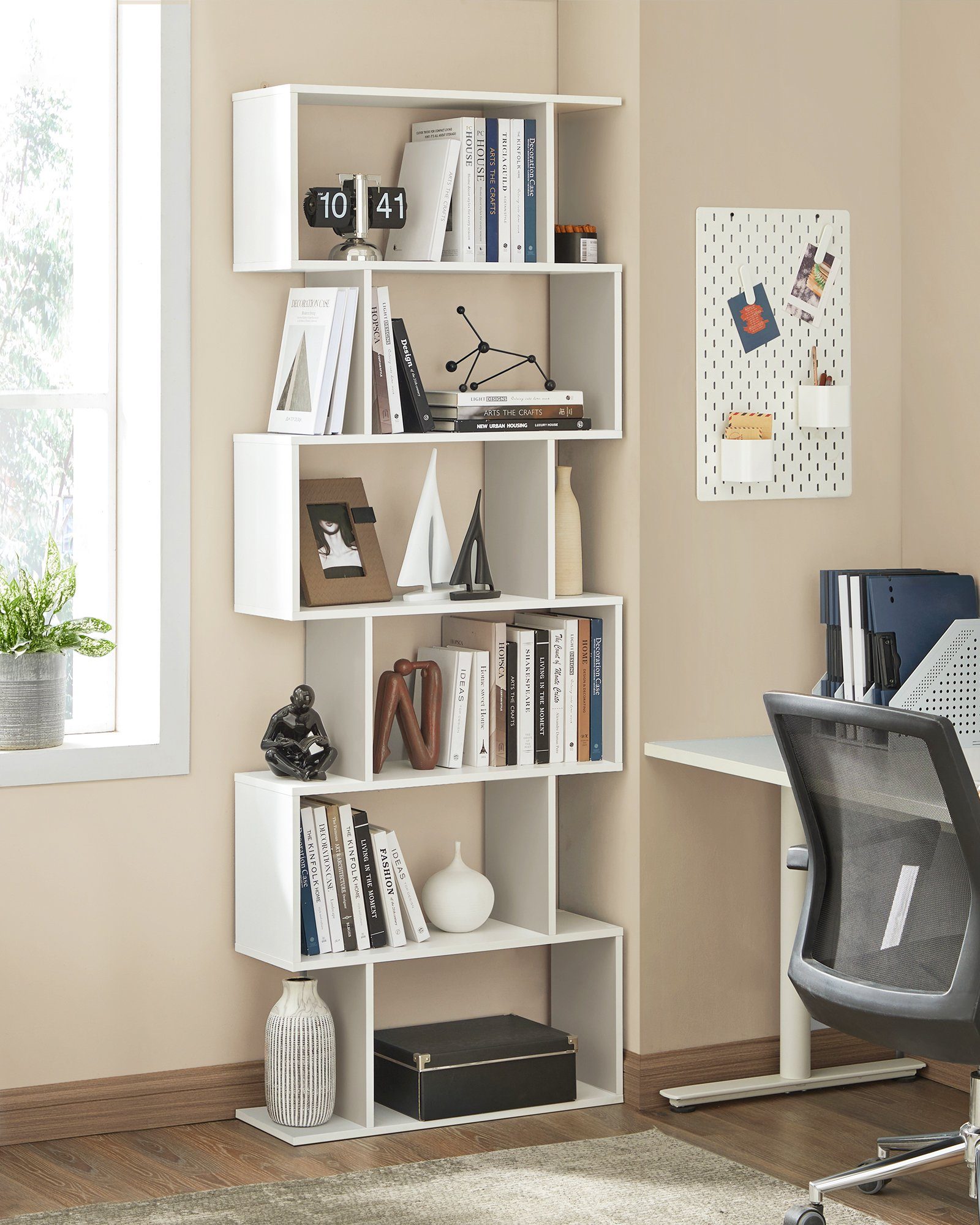 VASAGLE Bücherregal, 1-tlg., Standregal, Stabil, Einfache Montage