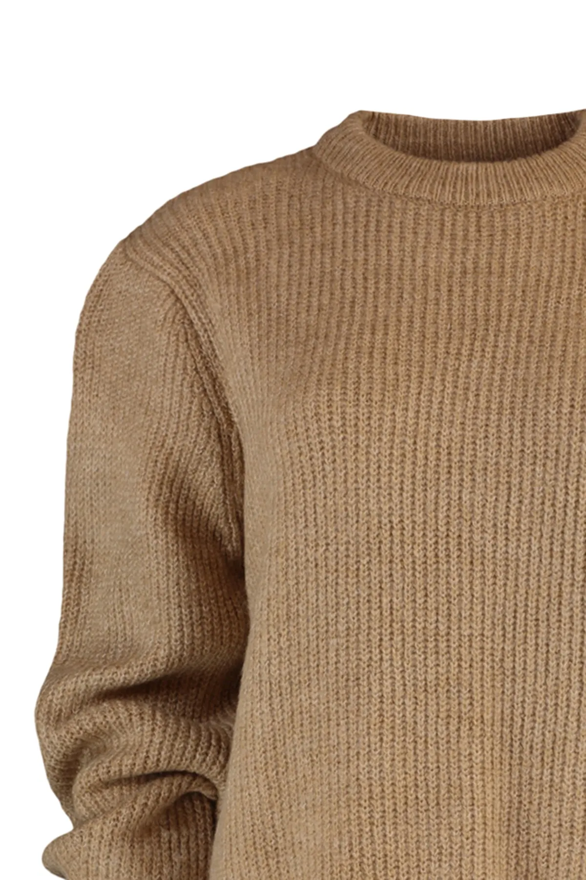 Trendyol Collection  Camelfarbener, weicher Strickpullover mit weiter Passform und einfacher Struktur TWOAW20FV0142