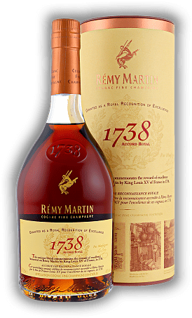 Remy Martin 1738 Accord Royal Remy Martin 1738 Accord Royal Ein besonders kräftiger, vielschichtiger und unglaublich weicher Cognac. 0,7	 Liter - Vol 40%