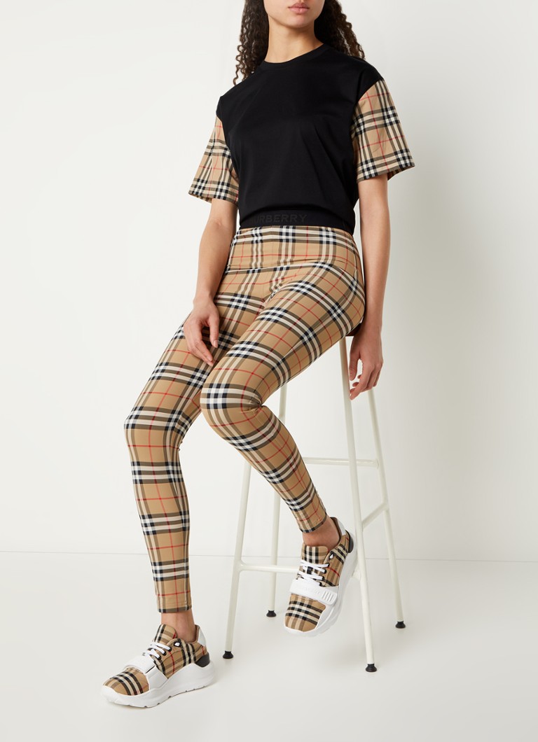 Teniși Burberry Regis cu detalii din piele de vițel