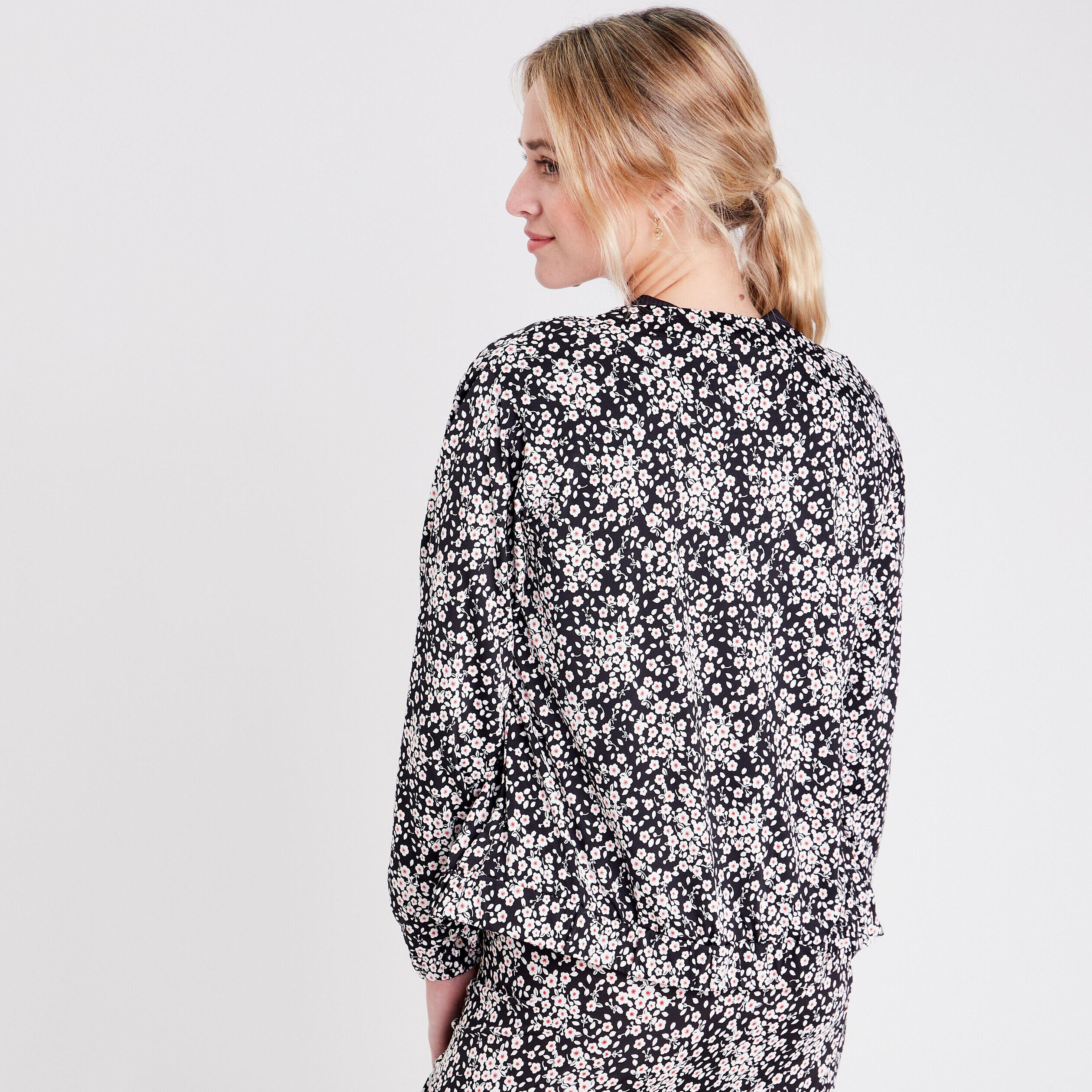 Veste teddy droite zippée noir femme | Cache Cache