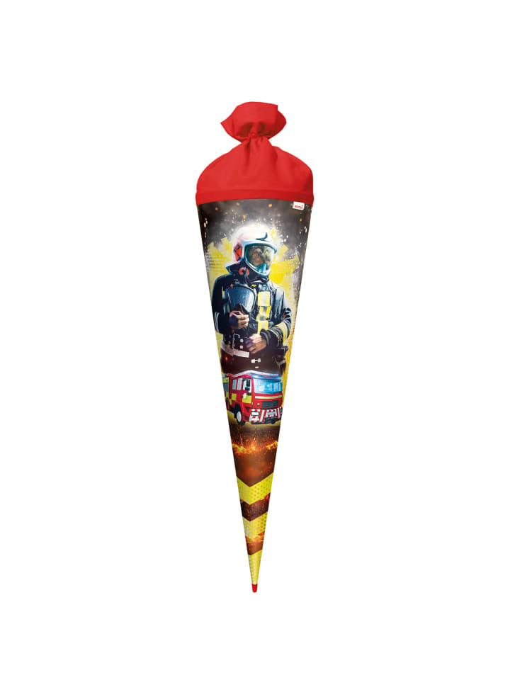 ROTH Schultüte groß Feuerwehrmann 70 cm, Glanzfolie in Rot günstig kaufen onesize