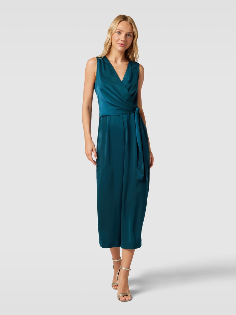 Jumpsuit in Wickel-Optik in blau