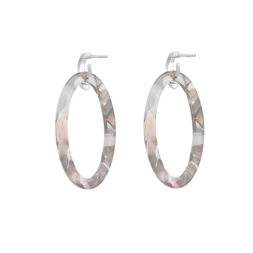 Elli Elli Boucles d'Oreilles Hänger Azetat Gemustert Tropfen Trend 925er Silber Boucles d'oreilles