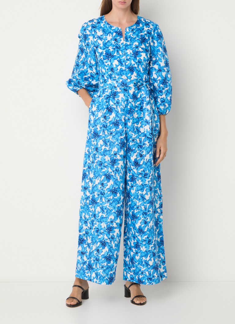 Phase Eight Rosey wide-fit jumpsuit in linen blend with floral print