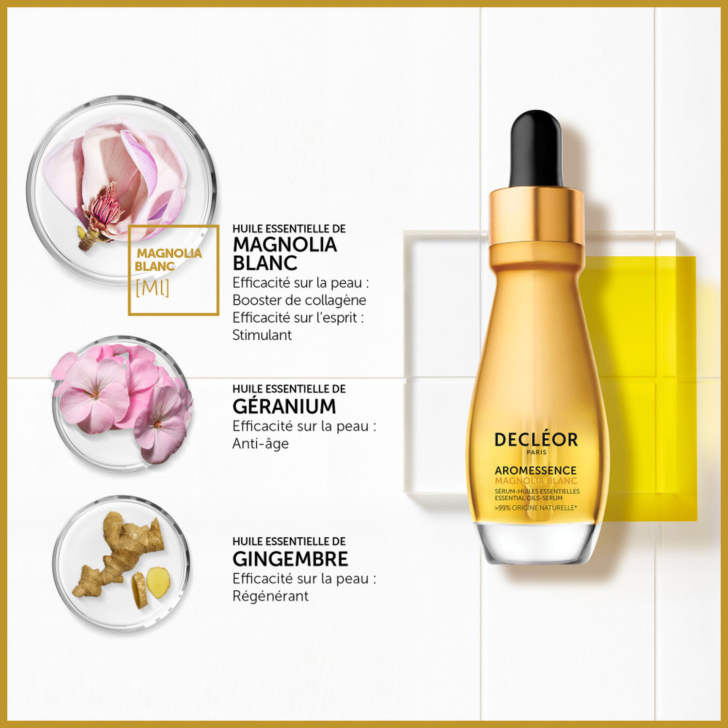 Decléor Aromessence Sérum Huiles Essentielles Magnolia Blanc Sérum Visage Anti-Age Global 15 ml
