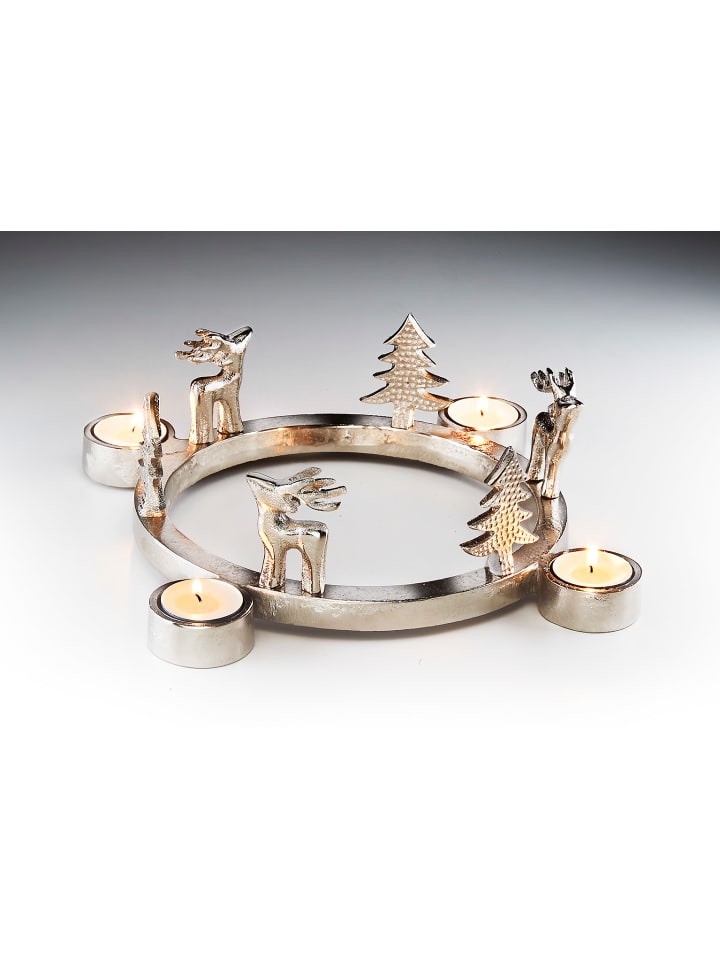 kobolo Adventskranz DEER4LIGHT in Silber günstig kaufen onesize